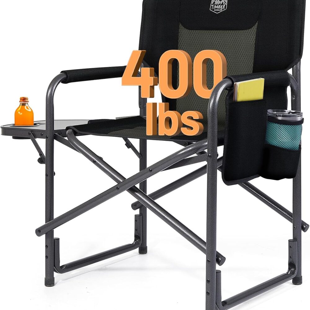 TIMBER RIDGE Aluminum Oversized Camping Chair, Support 400lbs