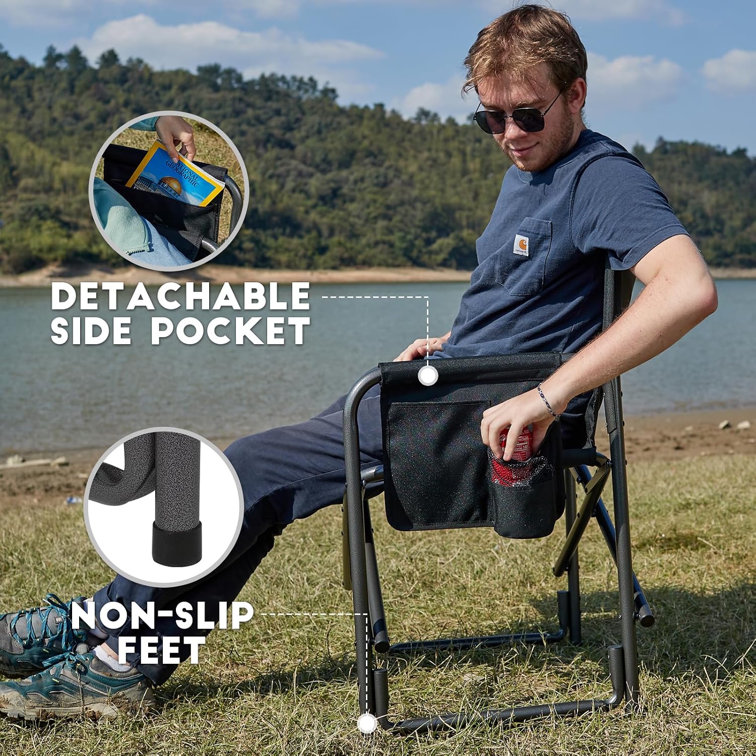 TIMBER RIDGE Aluminum Oversized Camping Chair, Support 400lbs - Image 7