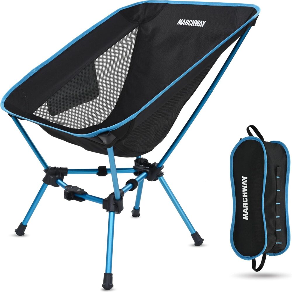 MARCHWAY Lightweight Folding Camping Chair, Compact Stable, Holds 330 lbs