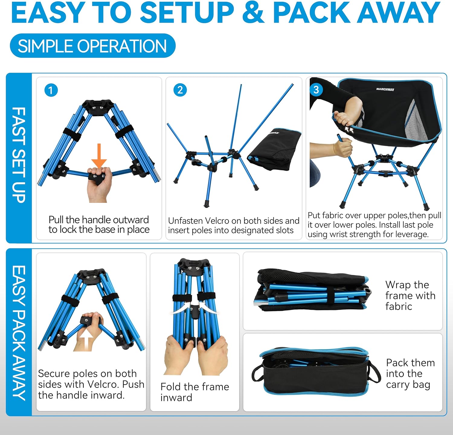 MARCHWAY Lightweight Folding Camping Chair, Compact Stable, Holds 330 lbs - Image 6