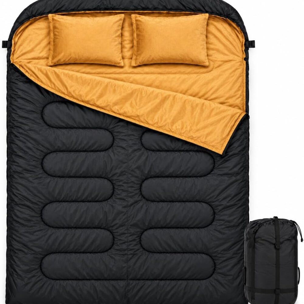 Flannel Double Sleeping Bag for 2 Adults, Queen