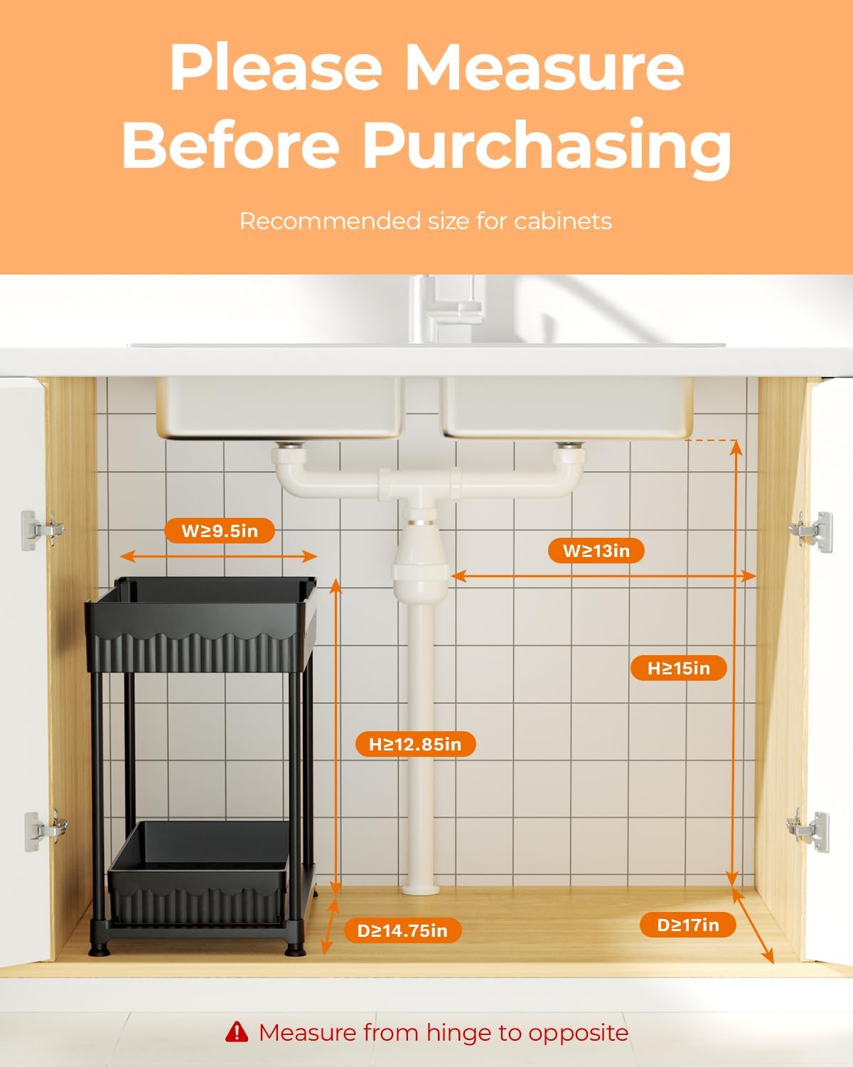 Sevenblue 3-Pack 2-Tier Under Sink Organizers with Sliding Drawers - Image 8